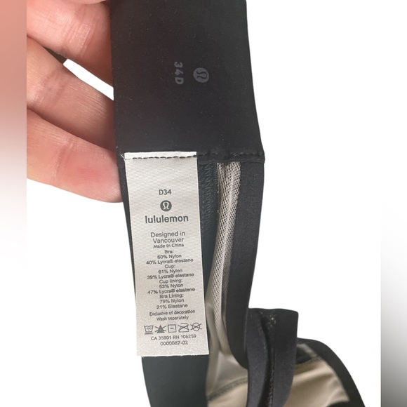 Lululemon Awake to Lace Bra in Black/Barely Beige, Size 34D, Performance, Yoga - Picture 7 of 7